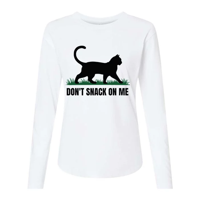 DonT Snack On Me Funny Cat Womens Cotton Relaxed Long Sleeve T-Shirt