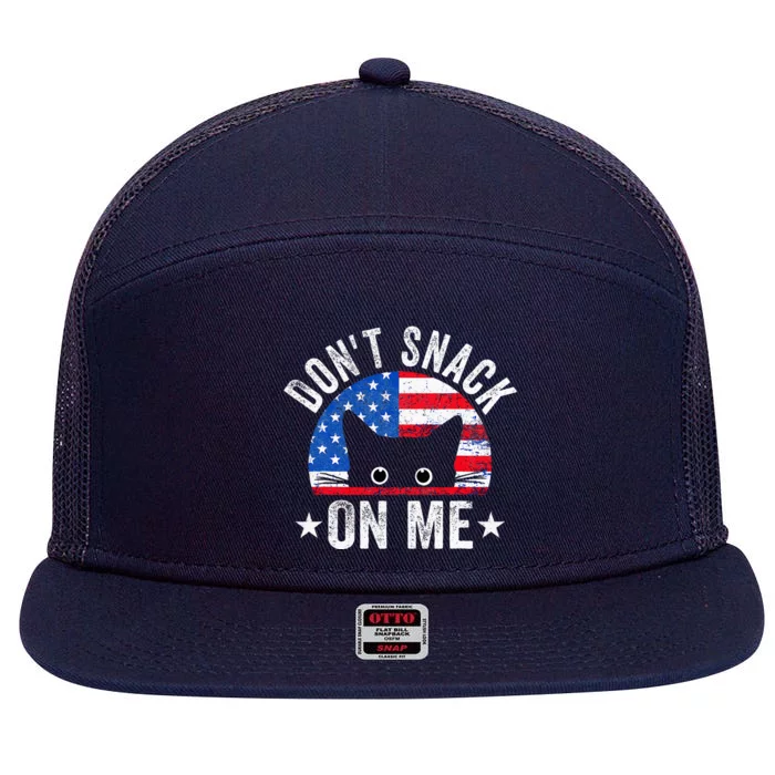 DonT Snack On Me Cat Meme 7 Panel Mesh Trucker Snapback Hat