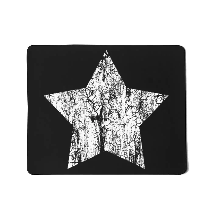 Distressed Star Print Vintage White Star Mousepad