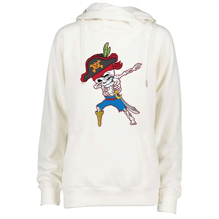 Dabbing Skeleton Pirate Halloween Idea Gift Womens Funnel Neck Pullover Hood