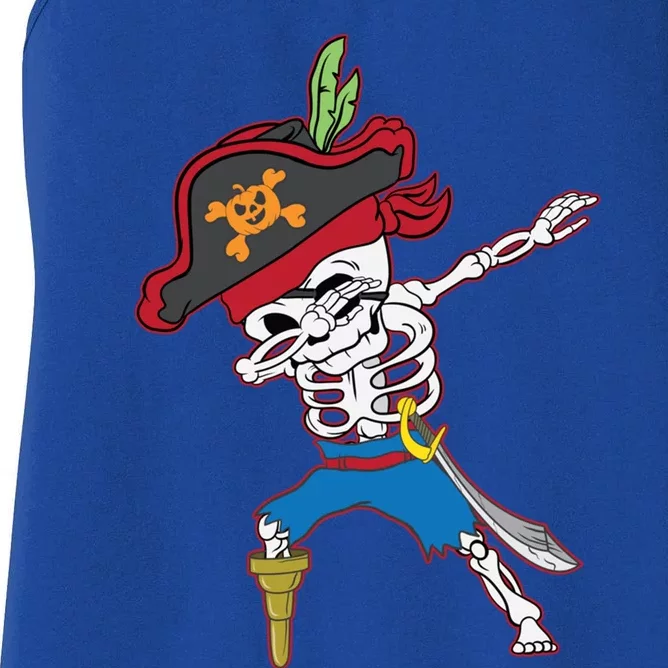 Dabbing Skeleton Pirate Halloween Idea Gift Women's Racerback Tank