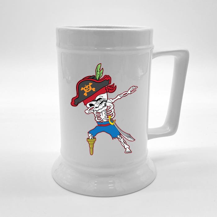 Dabbing Skeleton Pirate Halloween Idea Gift Front & Back Beer Stein