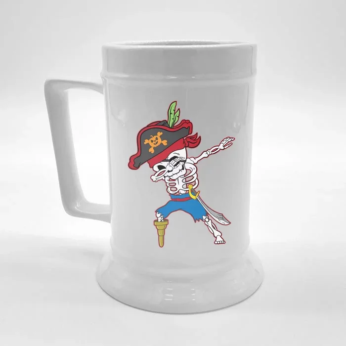 Dabbing Skeleton Pirate Halloween Idea Gift Front & Back Beer Stein