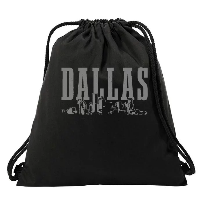 Dallas Skyline Pride Vintage Dallas Texas Drawstring Bag