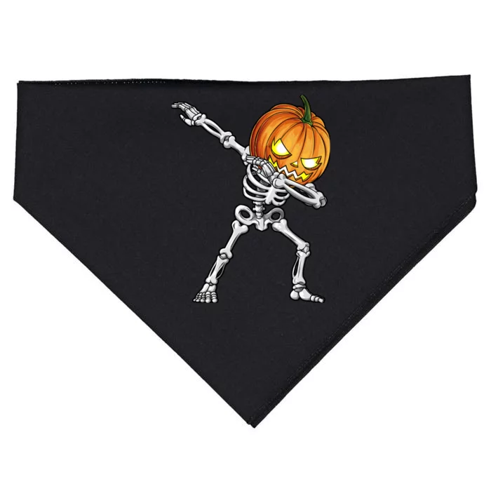 Dabbing Skeleton Pumpkin Halloween Dab Dance Costume USA-Made Doggie Bandana