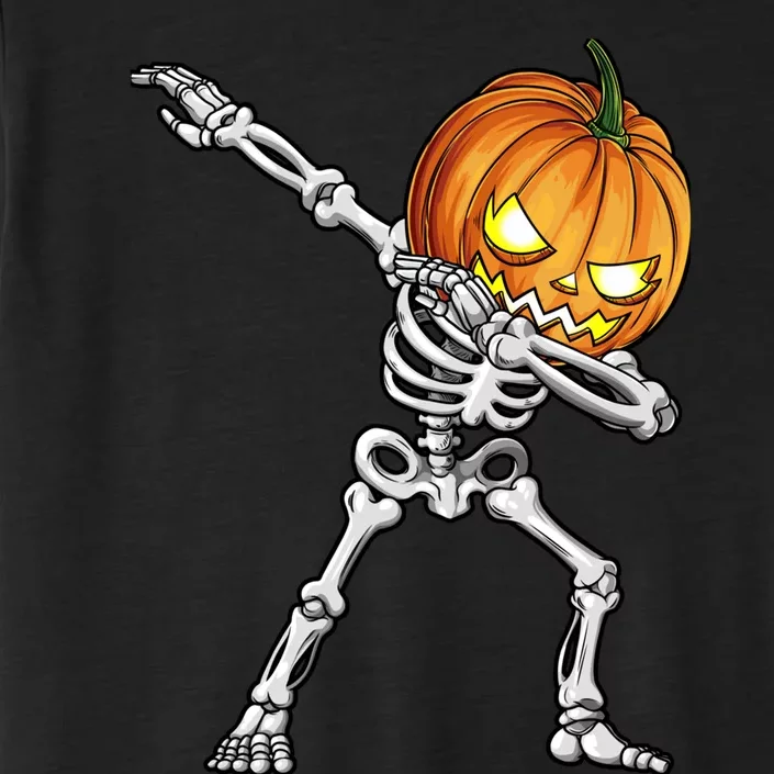 Dabbing Skeleton Pumpkin Halloween Dab Dance Costume ChromaSoft Performance T-Shirt