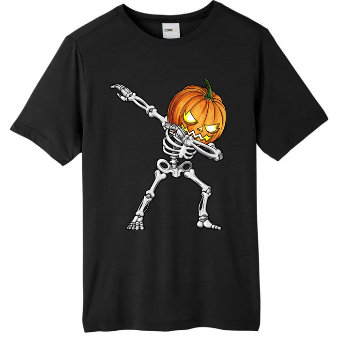 Dabbing Skeleton Pumpkin Halloween Dab Dance Costume ChromaSoft Performance T-Shirt