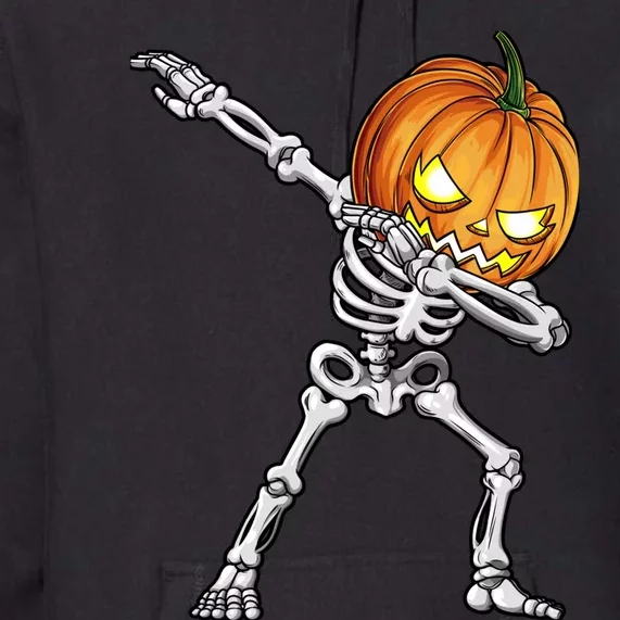 Dabbing Skeleton Pumpkin Halloween Dab Dance Costume Premium Hoodie