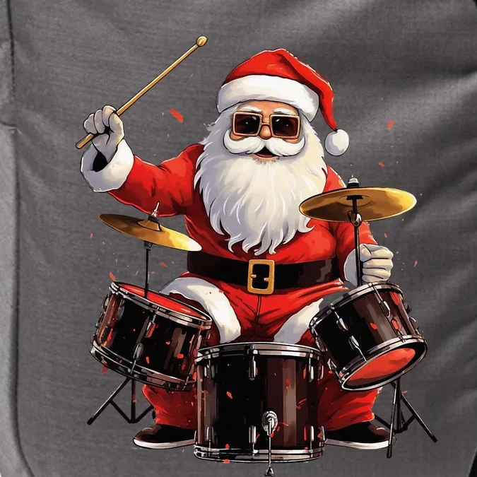 Drummer Santa Playing Drums Funny Christmas Drummer Xmas Impact Tech Backpack