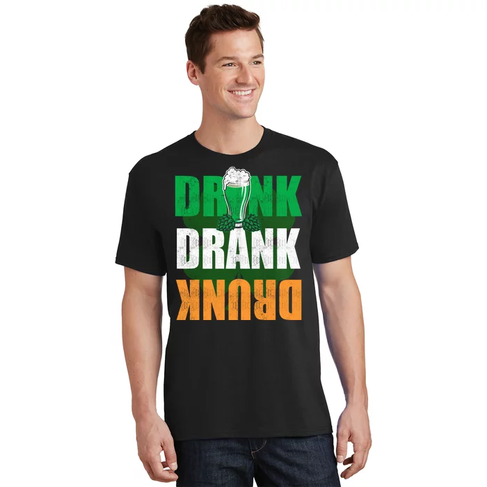 Drink St Patricks' Day Irish Ireland Flag Gift St. Paddy's T-Shirt