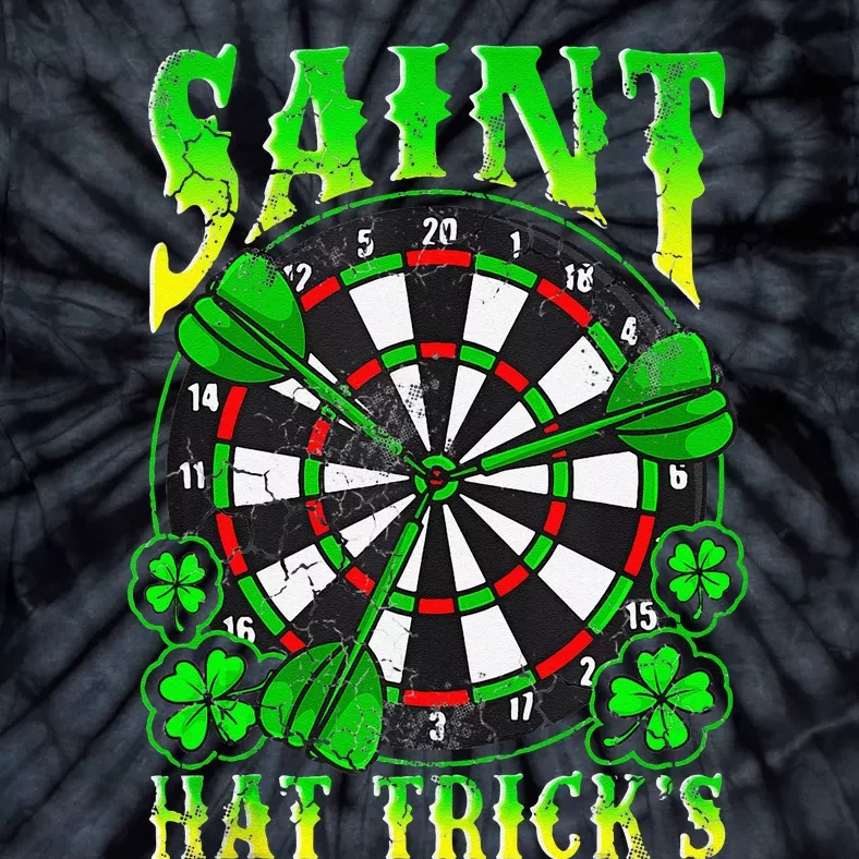 Darts St Patrick's Day Saint Hat Trick's Dart Board Tie-Dye T-Shirt