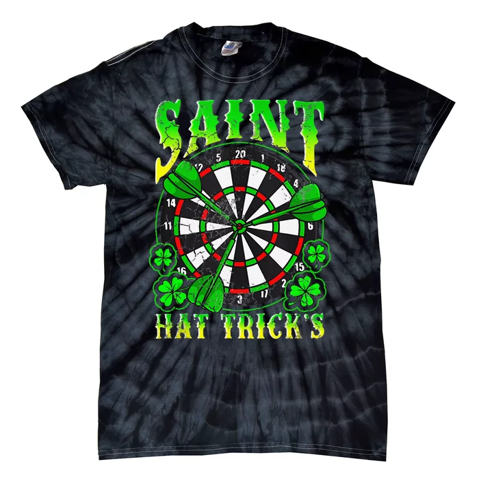 Darts St Patrick's Day Saint Hat Trick's Dart Board Tie-Dye T-Shirt