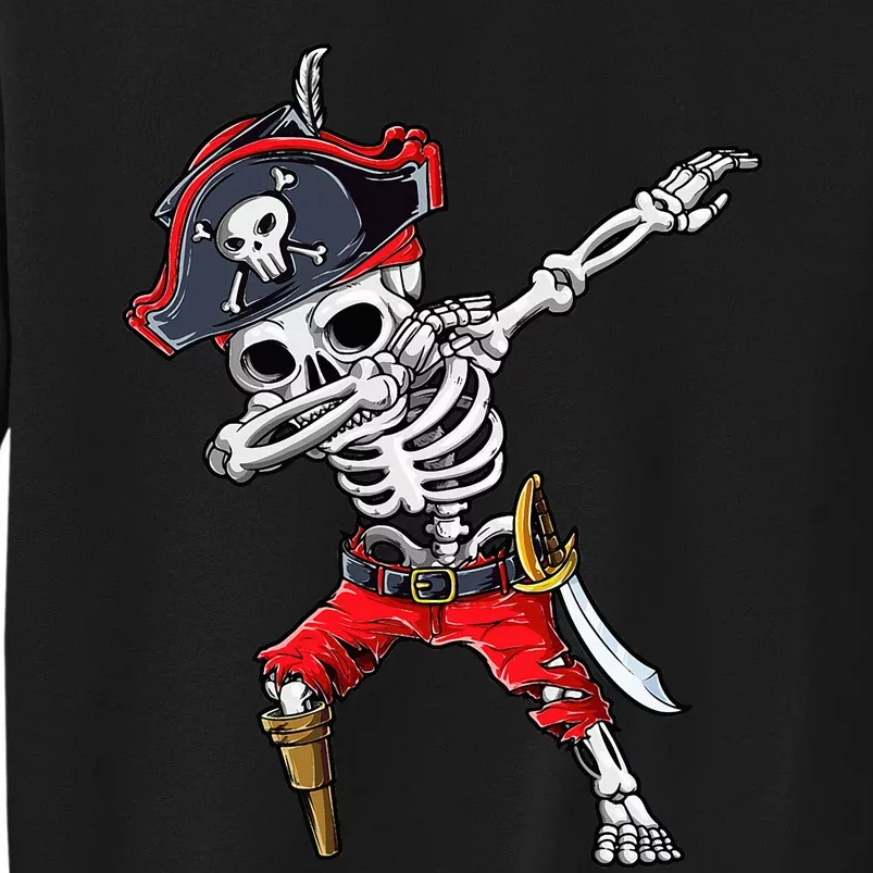 Dabbing Skeleton Pirate Halloween Kids Jolly Roger Tall Sweatshirt