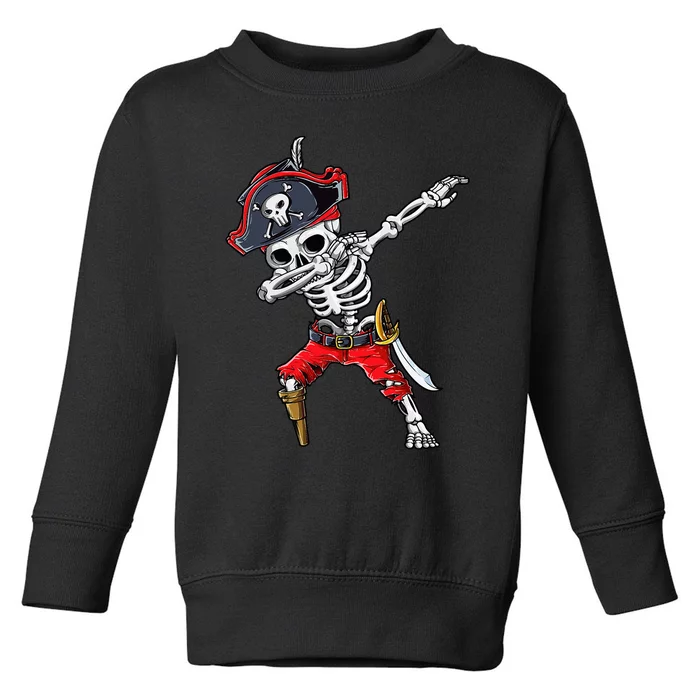 Dabbing Skeleton Pirate Halloween Kids Jolly Roger Toddler Sweatshirt