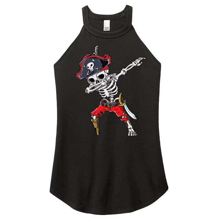 Dabbing Skeleton Pirate Halloween Kids Jolly Roger Women’s Perfect Tri Rocker Tank