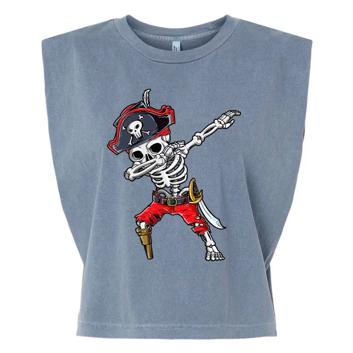 Dabbing Skeleton Pirate Halloween Kids Jolly Roger Garment-Dyed Women's Muscle Tee