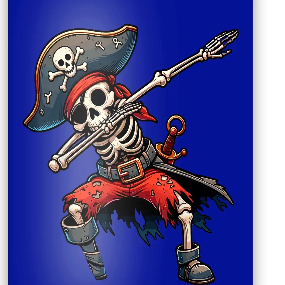 Dabbing Skeleton Pirate Poster