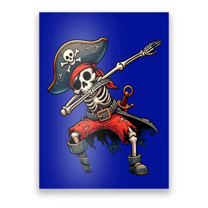 Dabbing Skeleton Pirate Poster