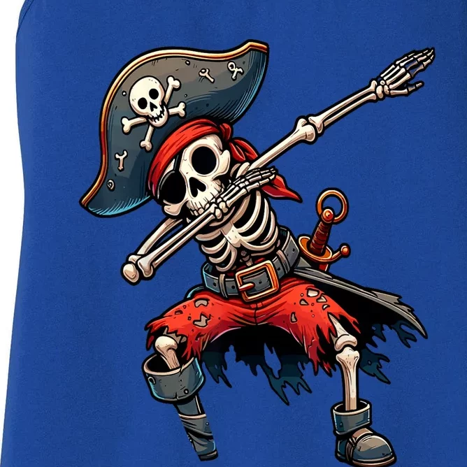 Dabbing Skeleton Pirate Women's Racerback Tank