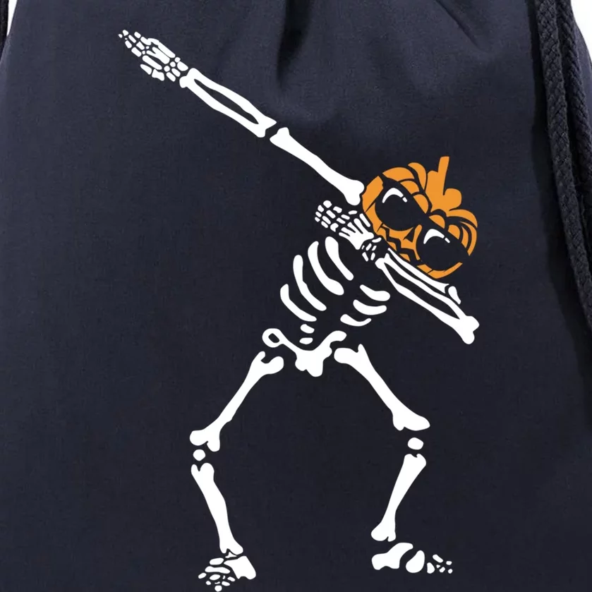 Dab Skeleton Pumpkin Head Jack O Lantern Halloween Humor Meaningful Gift Drawstring Bag