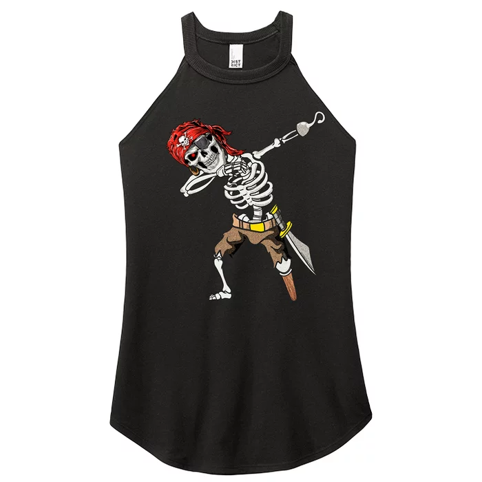 Dabbing Skeleton Pirate Halloween Kids Jolly Roger Pirate Women’s Perfect Tri Rocker Tank