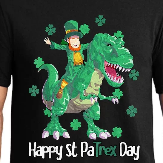 Dino St Patricks Day Leprechaun Pajama Set