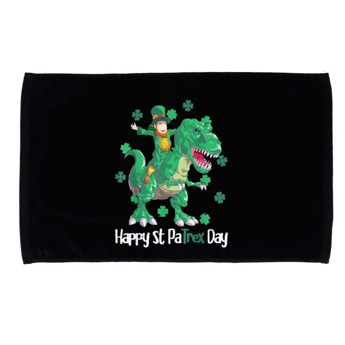 Dino St Patricks Day Leprechaun Microfiber Hand Towel