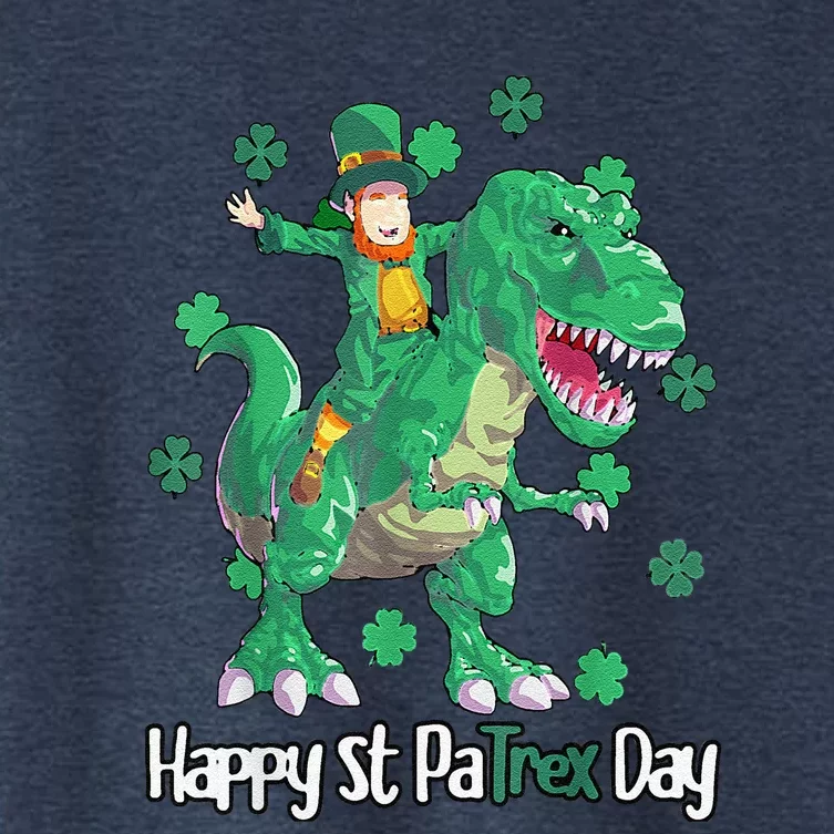 Dino St Patricks Day Leprechaun Women's Crop Top Tee