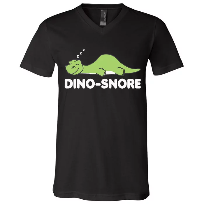 Dino Snore Pajamas Dinosaur V-Neck T-Shirt