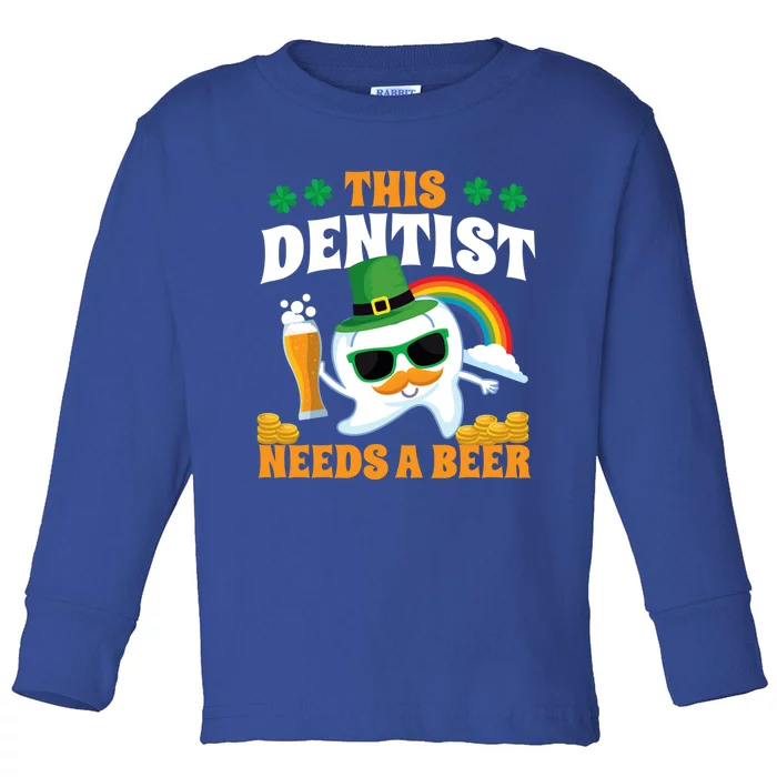 Dentist St Patricks Day Tooth Beer Funny Gift Toddler Long Sleeve Shirt