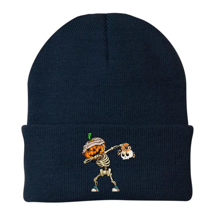 Dabbing Skeleton Pumpkin Dab Halloween Costume Meaningful Gift Knit Cap Winter Beanie