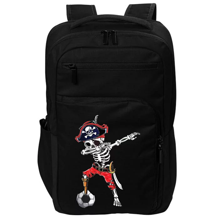 Dabbing Skeleton Pirate Soccer Ball Halloween Costume Day Impact Tech Backpack