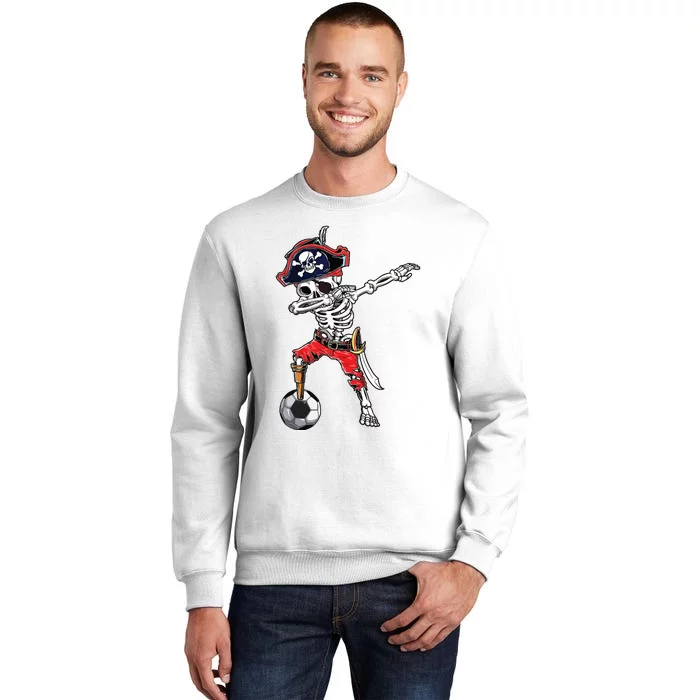 Dabbing Skeleton Pirate Soccer Ball Halloween Costume Day Sweatshirt