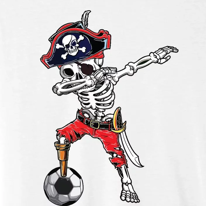 Dabbing Skeleton Pirate Soccer Ball Halloween Costume Day ChromaSoft Performance T-Shirt