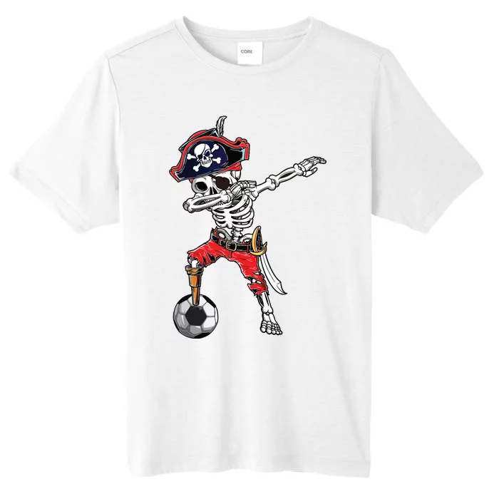 Dabbing Skeleton Pirate Soccer Ball Halloween Costume Day ChromaSoft Performance T-Shirt