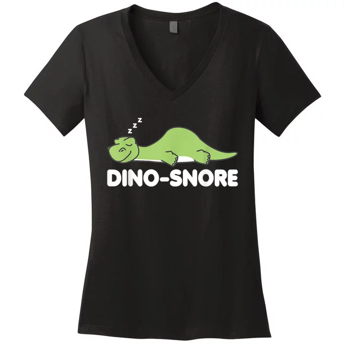 Dino Snore Pajamas Dinosaur Women's V-Neck T-Shirt