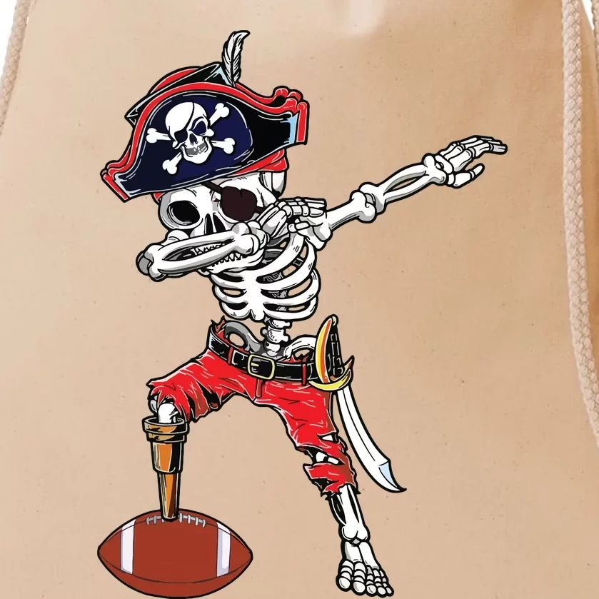 Dabbing Skeleton Pirate Football Ball Halloween Costume Drawstring Bag