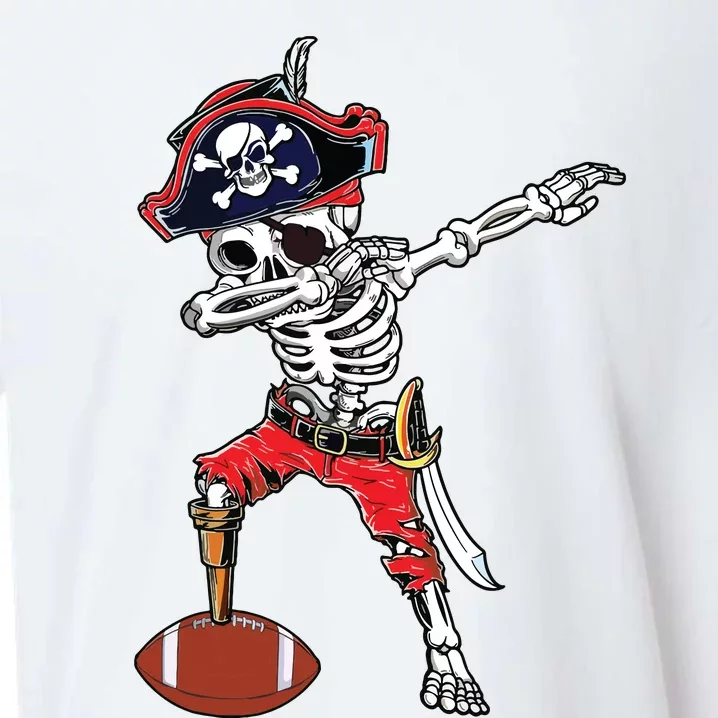 Dabbing Skeleton Pirate Football Ball Halloween Costume Sueded Cloud Jersey T-Shirt