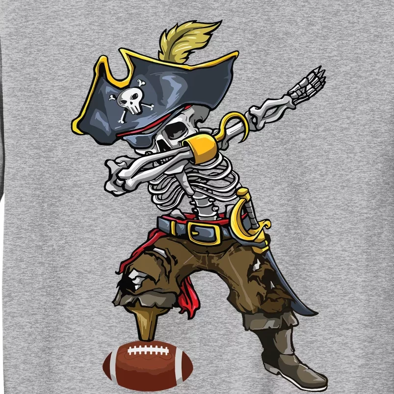 Dabbing Skeleton Pirate Football Lover Halloween Costume Tall Sweatshirt