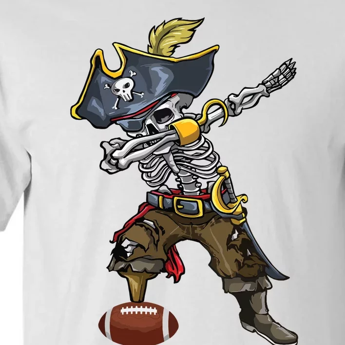 Dabbing Skeleton Pirate Football Lover Halloween Costume Tall T-Shirt