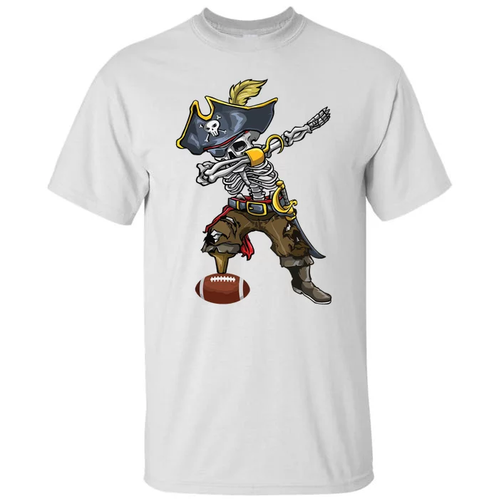 Dabbing Skeleton Pirate Football Lover Halloween Costume Tall T-Shirt