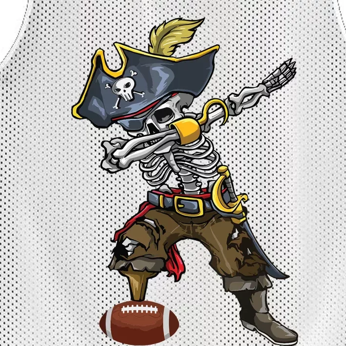 Dabbing Skeleton Pirate Football Lover Halloween Costume Mesh Reversible Basketball Jersey Tank