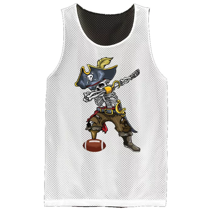 Dabbing Skeleton Pirate Football Lover Halloween Costume Mesh Reversible Basketball Jersey Tank