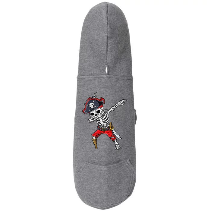 Dabbing Skeleton Pirate Halloween Jolly Roger Doggie 3-End Fleece Hoodie