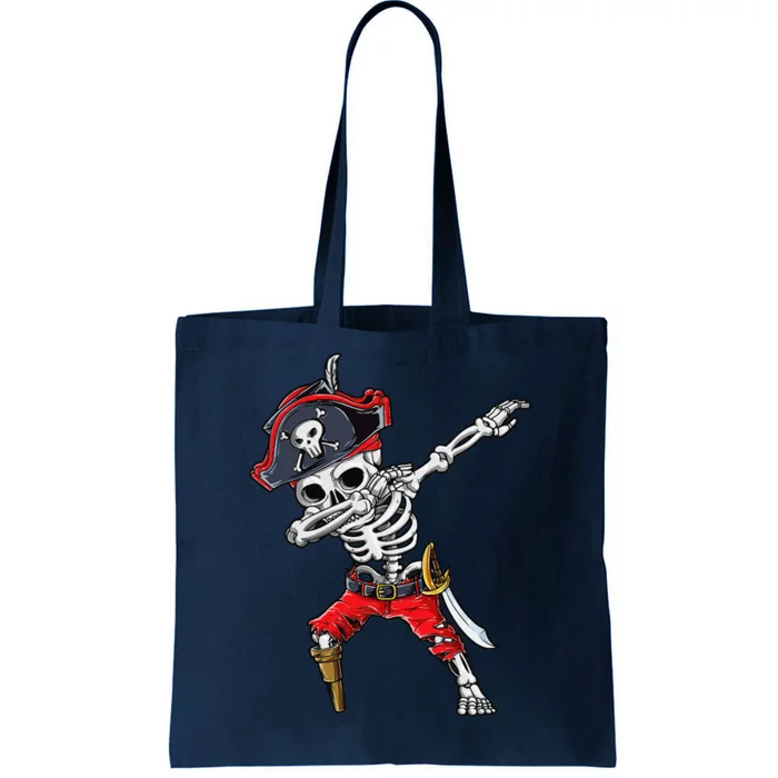 Dabbing Skeleton Pirate Halloween Jolly Roger Tote Bag