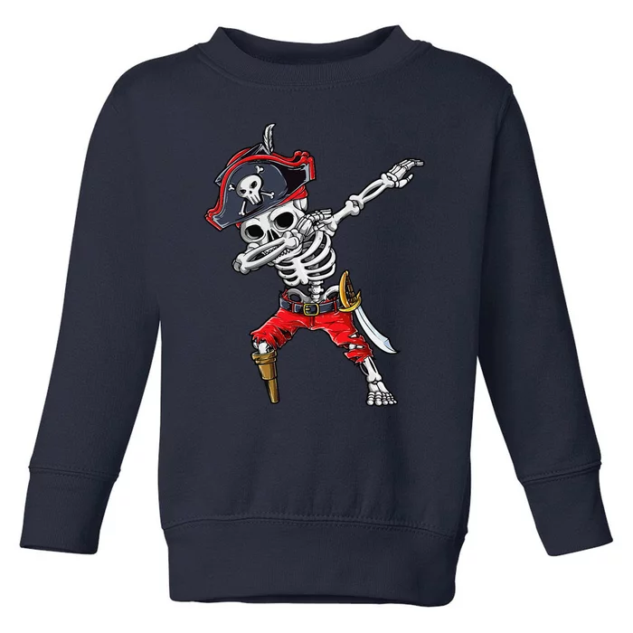 Dabbing Skeleton Pirate Halloween Jolly Roger Toddler Sweatshirt