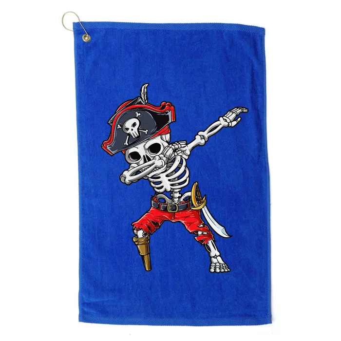 Dabbing Skeleton Pirate Halloween Jolly Roger Platinum Collection Golf Towel