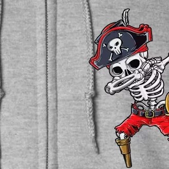 Dabbing Skeleton Pirate Halloween Jolly Roger Full Zip Hoodie