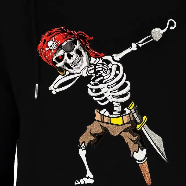 Dabbing Skeleton Pirate Halloween Kids Jolly Roger Pirate Womens Funnel Neck Pullover Hood