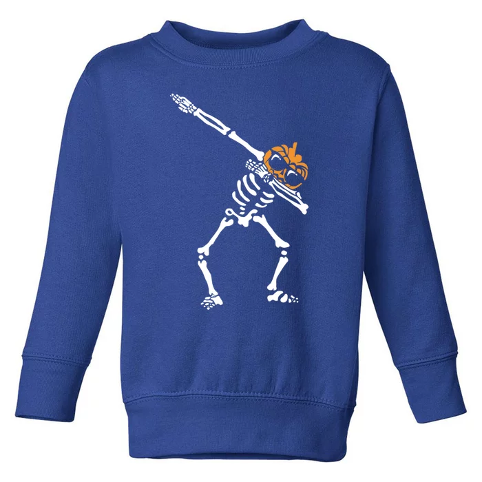 Dab Skeleton Pumpkin Head Jack O Lantern Halloween Humor Gift Toddler Sweatshirt